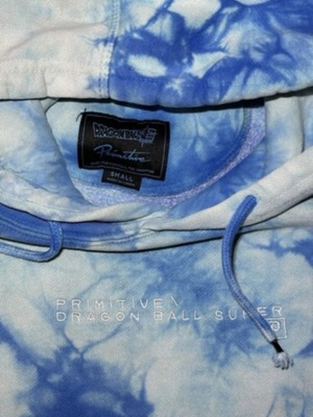Primitive Dragonball Super Hoodie Men Small Blue Tie Dye Sweatshirt Y2K Pullover - Picture 4 of 8